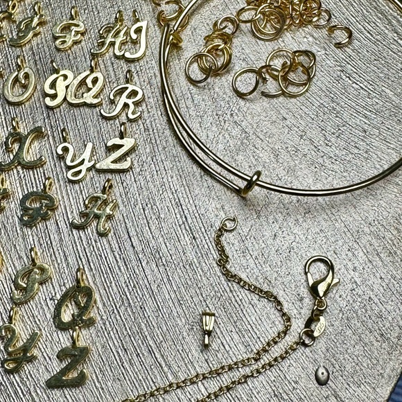 125pc Gold Alphabet Letters Charms Bracelet & More Jewelry Making Mega Bundle - Picture 12 of 16